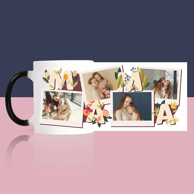 Fotokoláž: Písmená Mama - Hrnček
