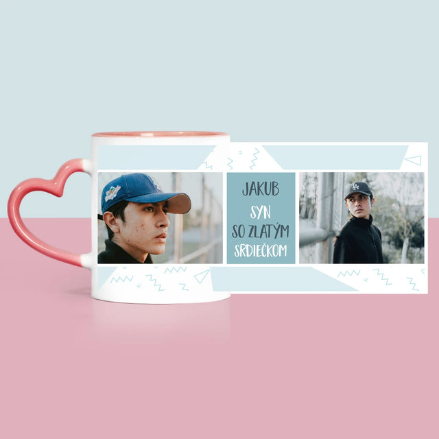 Fotokoláž: Syn So Zlatým Srdiečkom - Hrnček