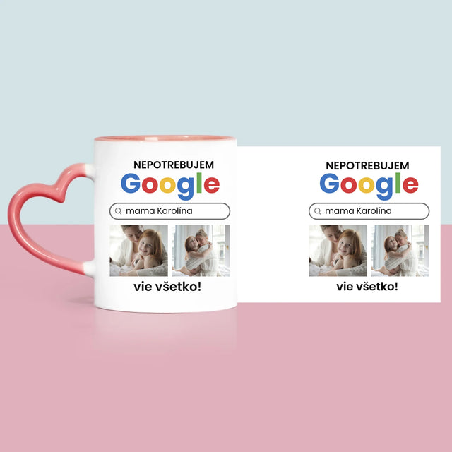 Fotokoláž: Nepotrebujem Google - Hrnček