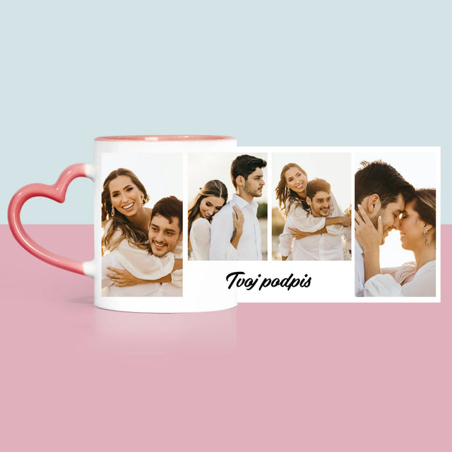 Fotokoláž: 4 Fotografie A Podpis - Hrnček