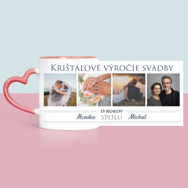 Fotokoláž: Krištáľové Výročie Svadby - Hrnček