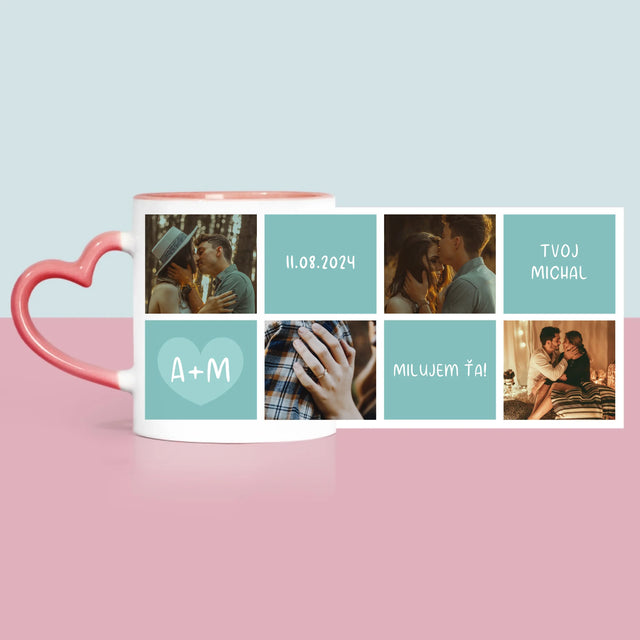 Fotokoláž: Milujem Ťa Iniciály - Hrnček