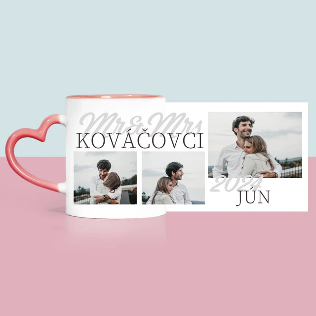 Fotokoláž: Mr&Mrs Dátum - Hrnček