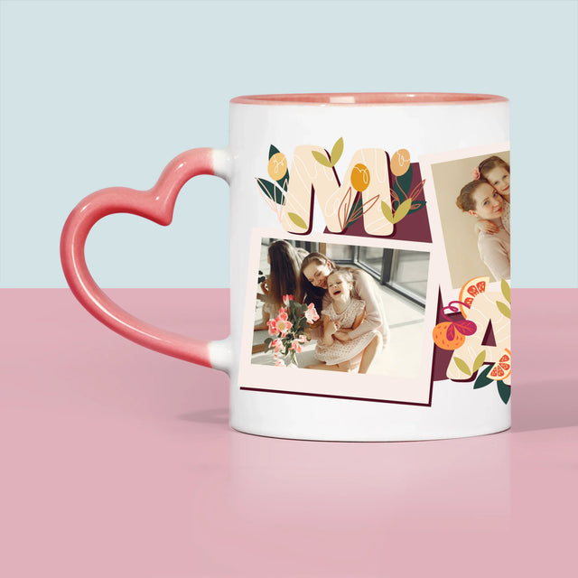 Fotokoláž: Písmená Mama - Hrnček