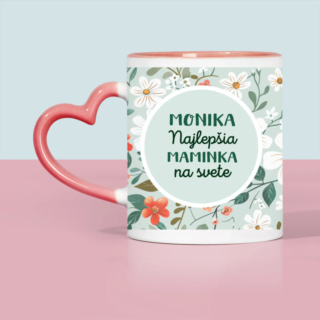 Fotografia A Podpis: Najlepšia Maminka Kvety - Hrnček