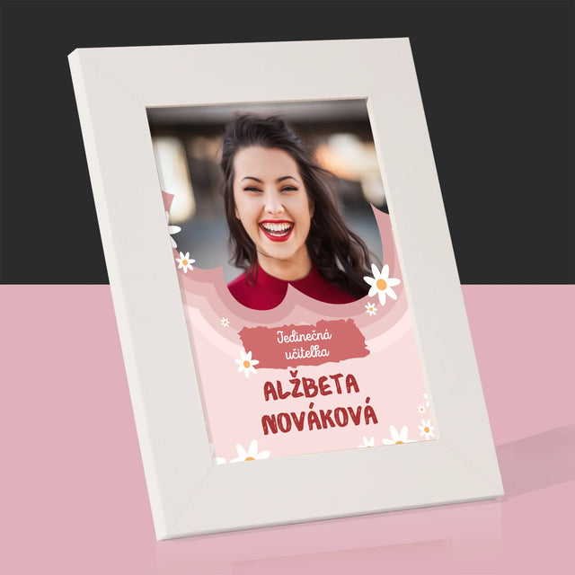 Fotografia A Podpis: Jedinečná Učiteľa - Rámček Na Fotografiu (Vertikálne)