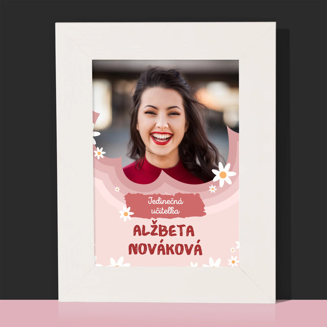 Fotografia A Podpis: Jedinečná Učiteľa - Rámček Na Fotografiu (Vertikálne)