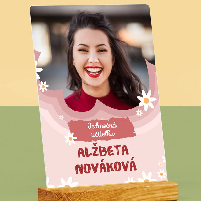 Fotografia A Podpis: Jedinečná Učiteľa - Tlač Na Akrylové Sklo (Vertikálne)