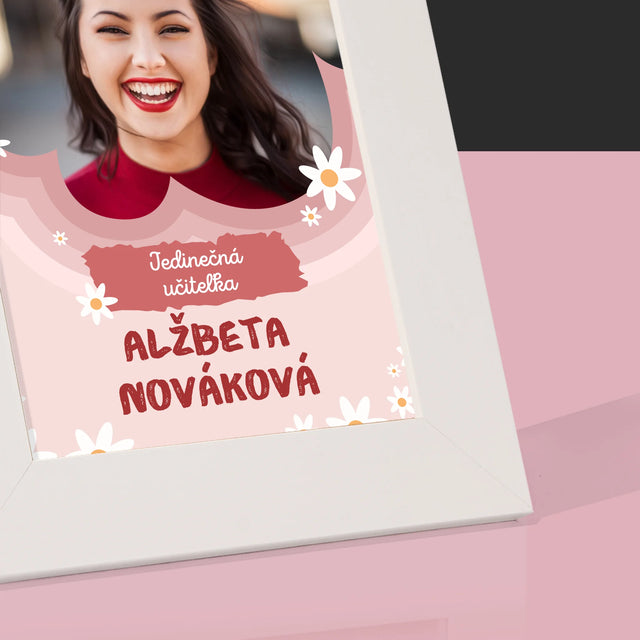 Fotografia A Podpis: Jedinečná Učiteľa - Rámček Na Fotografiu (Vertikálne)