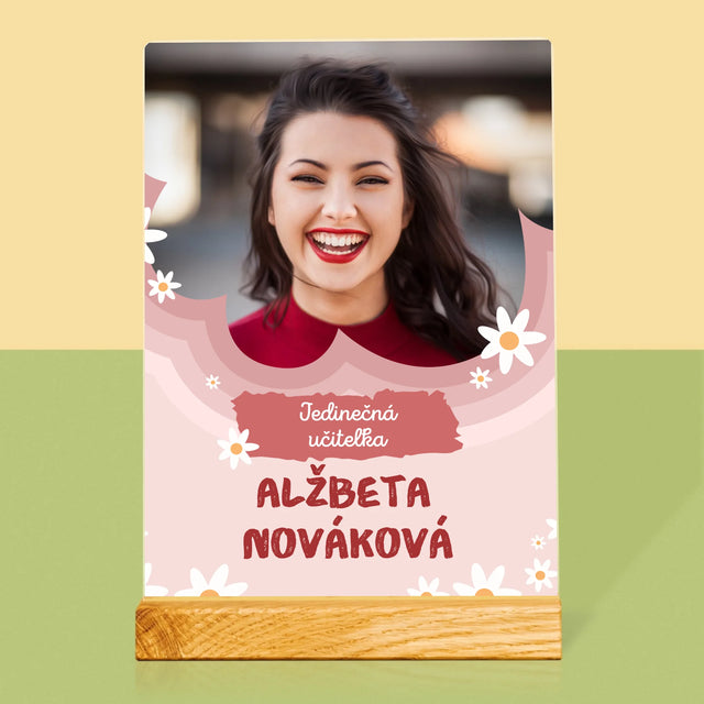 Fotografia A Podpis: Jedinečná Učiteľa - Tlač Na Akrylové Sklo (Vertikálne)