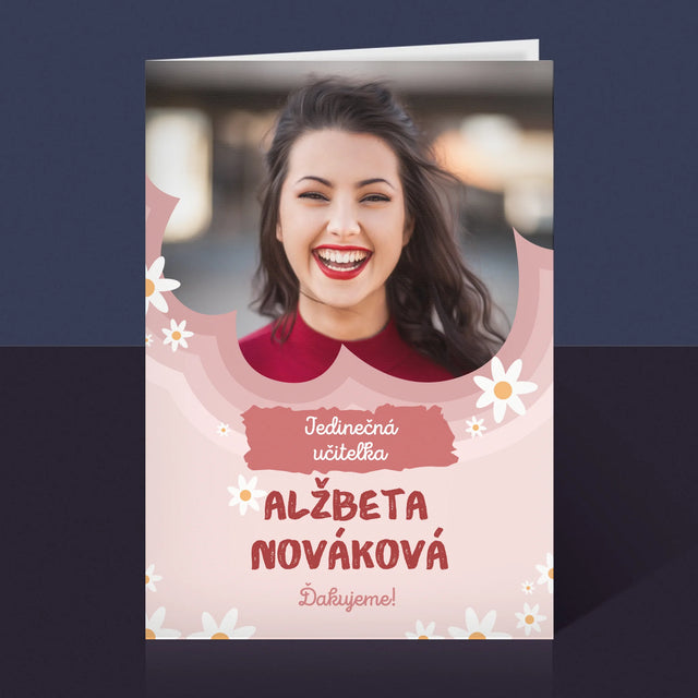 Fotografia A Podpis: Jedinečná Učiteľa - Kartička S Prianiami