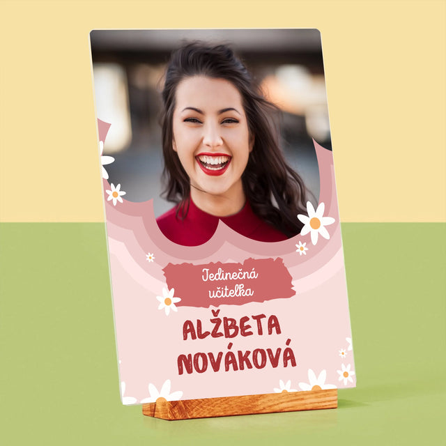 Fotografia A Podpis: Jedinečná Učiteľa - Tlač Na Akrylové Sklo (Vertikálne)