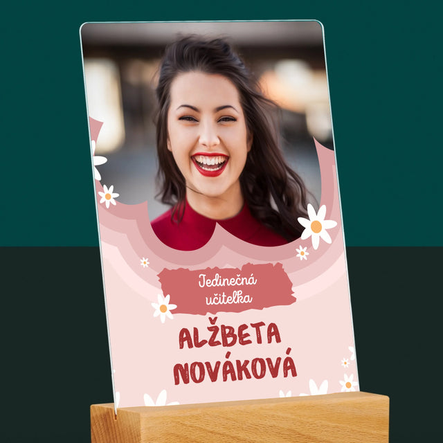 Fotografia A Podpis: Jedinečná Učiteľa - Tlač Na Akrylové Sklo (Vertikálne)