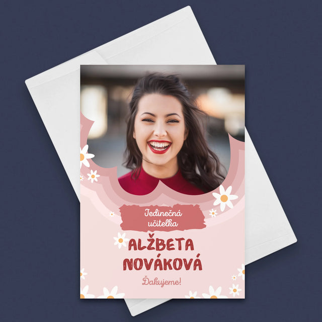 Fotografia A Podpis: Jedinečná Učiteľa - Kartička S Prianiami