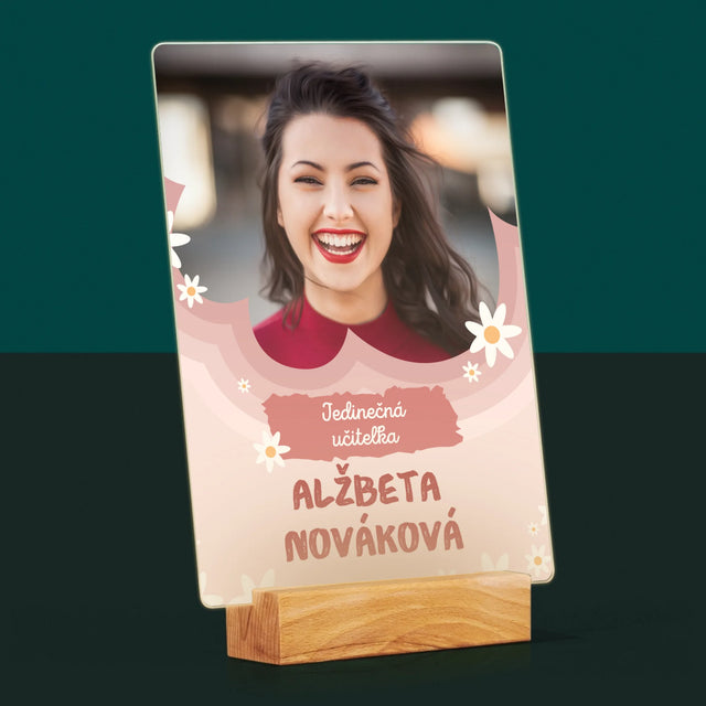 Fotografia A Podpis: Jedinečná Učiteľa - Tlač Na Akrylové Sklo (Vertikálne)