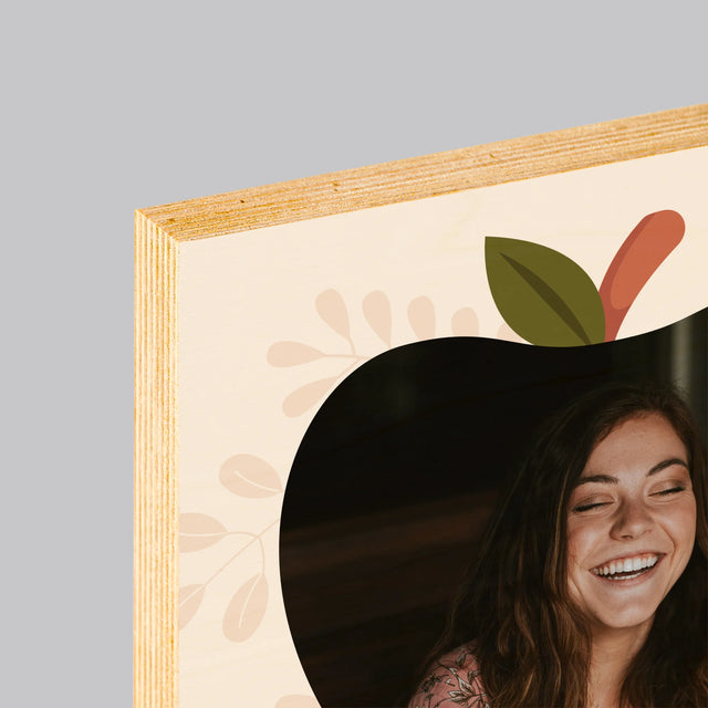 Fotografia A Podpis: Učiteľa - Tlač Na Drevo (Vertikálne)