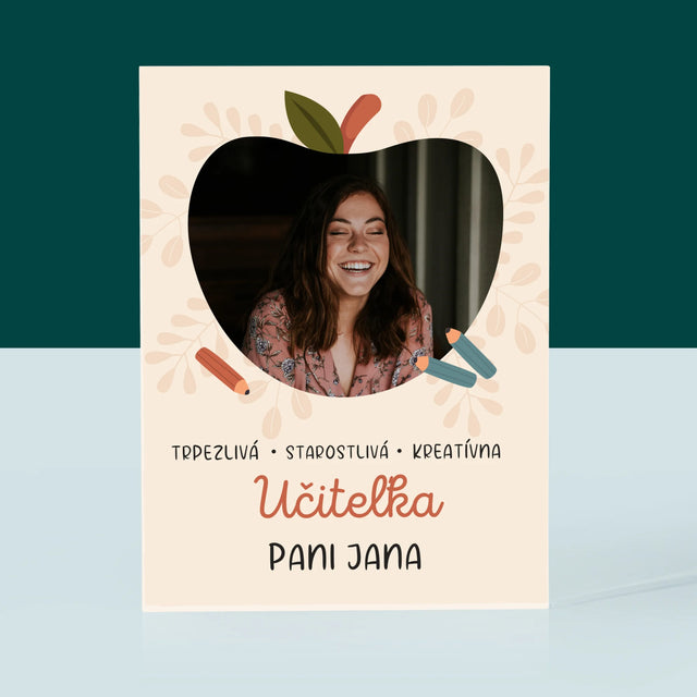 Fotografia A Podpis: Učiteľa - Akrylový Blok (Vertikálne)