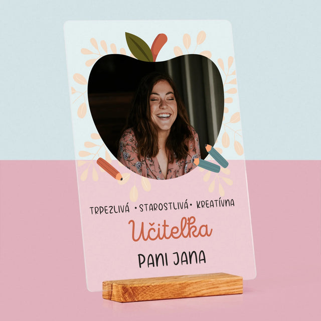 Fotografia A Podpis: Učiteľa - Tlač Na Akrylové Sklo (Vertikálne)