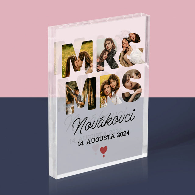 Slovo Z Fotografií: Novákovci - Akrylový Blok (Vertikálne)