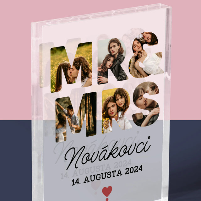 Slovo Z Fotografií: Novákovci - Akrylový Blok (Vertikálne)