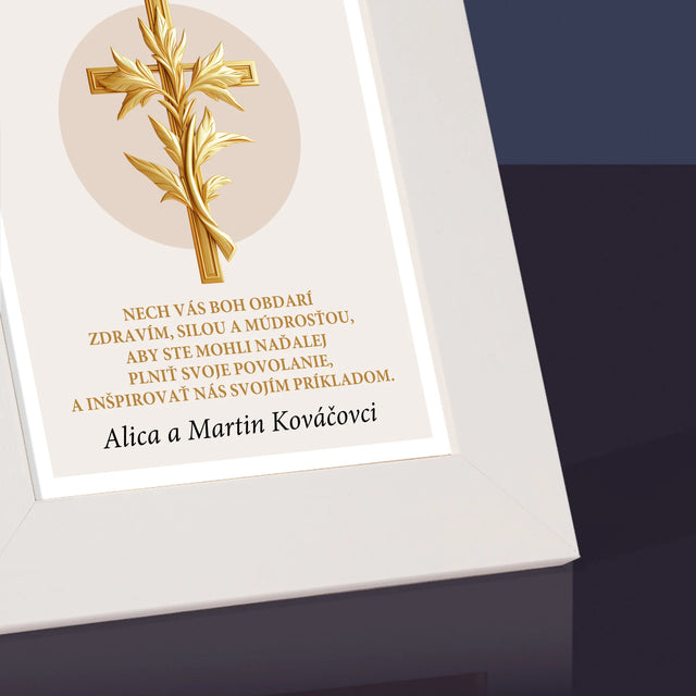 Meno A Podpis: Poďakovanie Božiemu Služobníkovi - Rámček Na Fotografiu (Vertikálne)