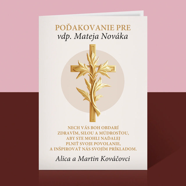Meno A Podpis: Poďakovanie Božiemu Služobníkovi - Kartička S Prianiami