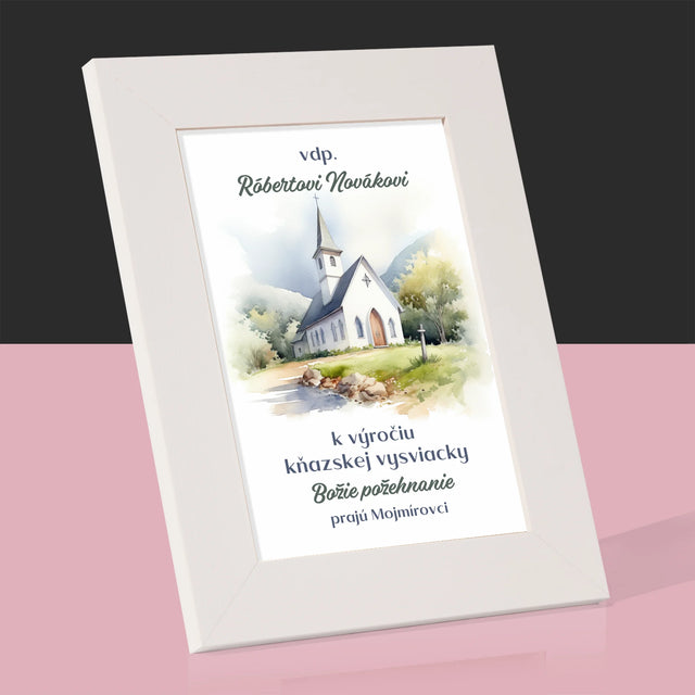 Meno A Podpis: Výročie Služby Bohu A Ľuďom - Rámček Na Fotografiu (Vertikálne)