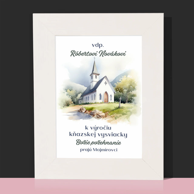 Meno A Podpis: Výročie Služby Bohu A Ľuďom - Rámček Na Fotografiu (Vertikálne)