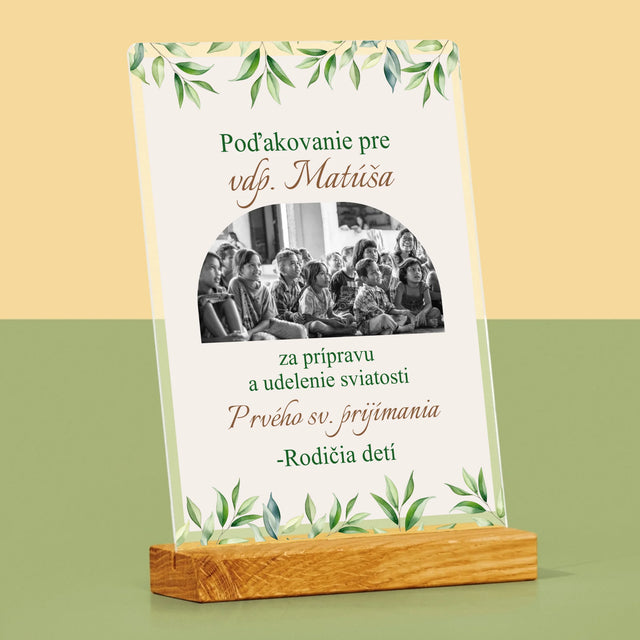 Fotografia A Podpis: Poďakovanie Božiemu Služobníkovi - Tlač Na Akrylové Sklo (Vertikálne)