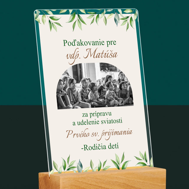 Fotografia A Podpis: Poďakovanie Božiemu Služobníkovi - Tlač Na Akrylové Sklo (Vertikálne)