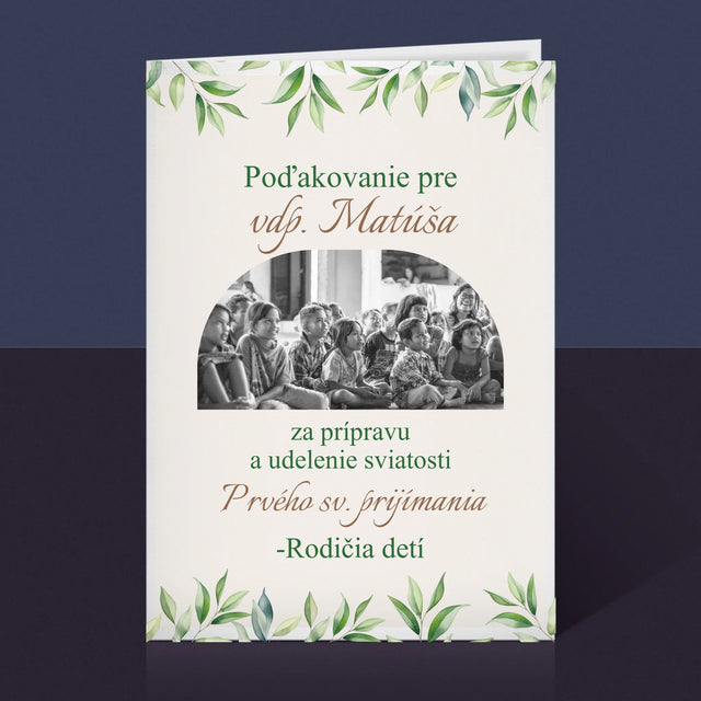 Fotografia A Podpis: Poďakovanie Božiemu Služobníkovi - Kartička S Prianiami