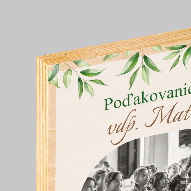 Fotografia A Podpis: Poďakovanie Božiemu Služobníkovi - Tlač Na Drevo (Vertikálne)