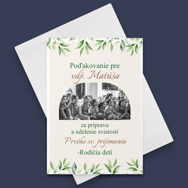 Fotografia A Podpis: Poďakovanie Božiemu Služobníkovi - Kartička S Prianiami