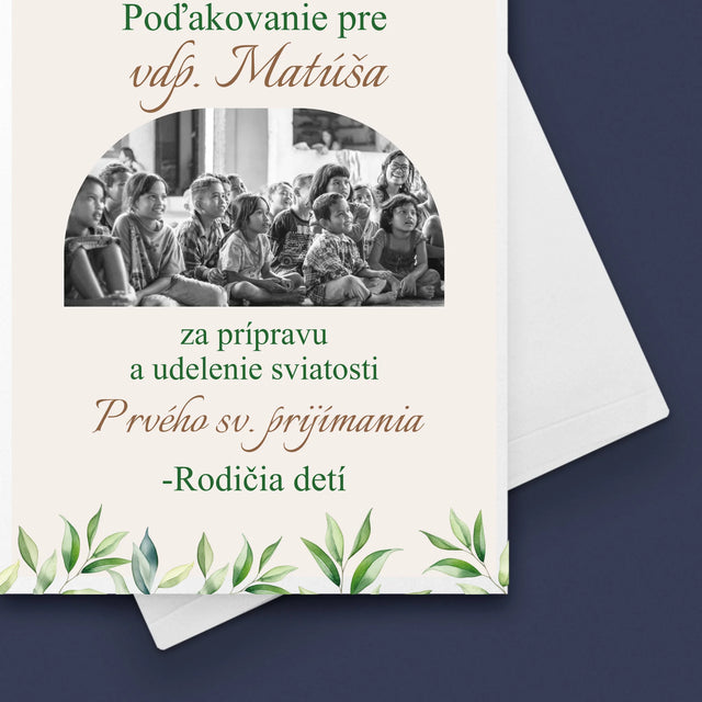 Fotografia A Podpis: Poďakovanie Božiemu Služobníkovi - Kartička S Prianiami