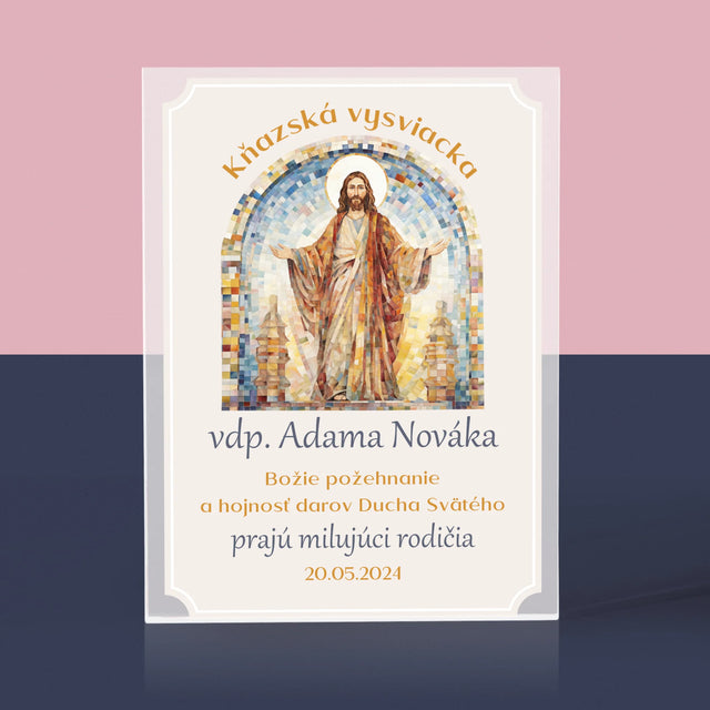 Meno A Podpis: Povolanie Božieho Služobníka - Akrylový Blok (Vertikálne)