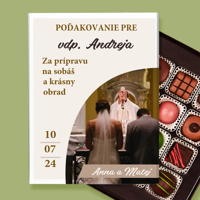 Fotografia A Podpis: Poďakovanie Božiemu Služobníkovi Svadba - Pralinky
