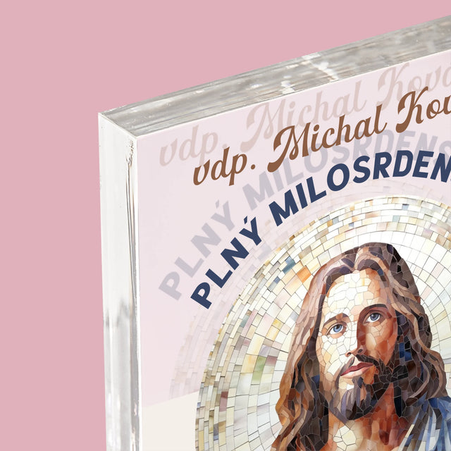 Meno A Podpis: Milosrdný Boží Služobník - Akrylový Blok (Vertikálne)