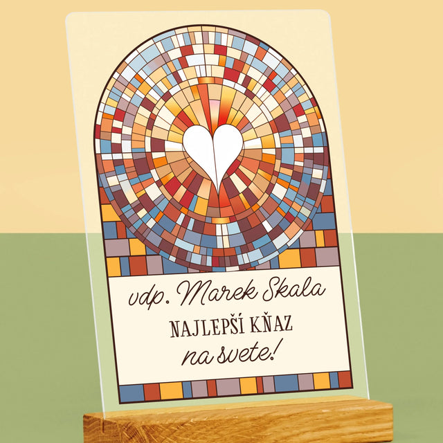 Meno A Podpis: Najlepší Boží Služobník Na Svete - Tlač Na Akrylové Sklo (Vertikálne)