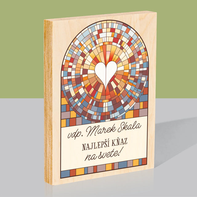 Meno A Podpis: Najlepší Boží Služobník Na Svete - Tlač Na Drevo (Vertikálne)