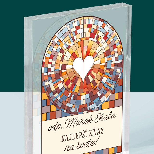 Meno A Podpis: Najlepší Boží Služobník Na Svete - Akrylový Blok (Vertikálne)