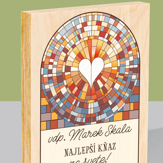 Meno A Podpis: Najlepší Boží Služobník Na Svete - Tlač Na Drevo (Vertikálne)