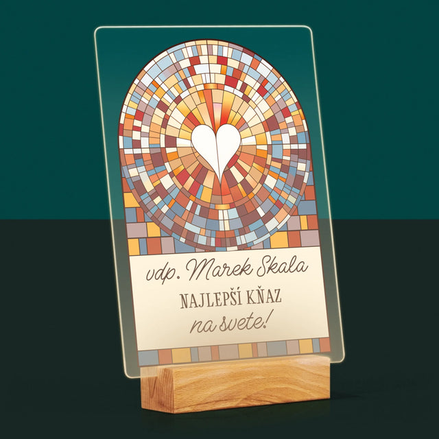 Meno A Podpis: Najlepší Boží Služobník Na Svete - Tlač Na Akrylové Sklo (Vertikálne)