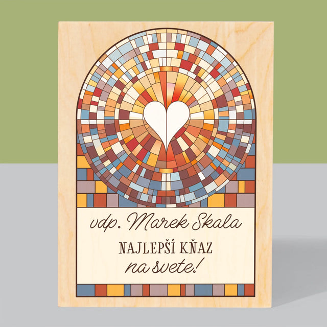 Meno A Podpis: Najlepší Boží Služobník Na Svete - Tlač Na Drevo (Vertikálne)