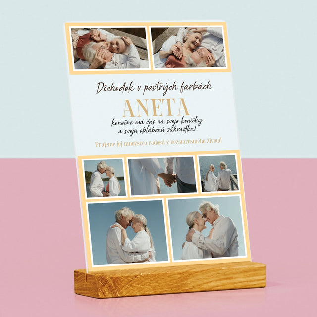 Fotokoláž: Dúhový Dôchodok - Tlač Na Akrylové Sklo (Vertikálne)