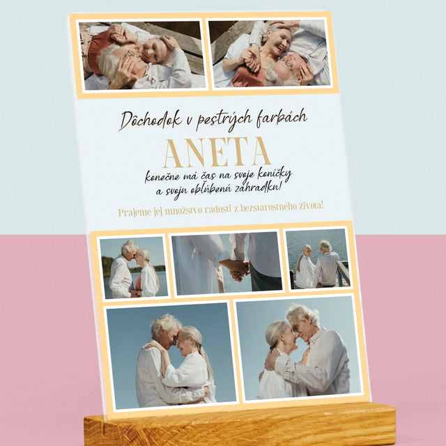 Fotokoláž: Dúhový Dôchodok - Tlač Na Akrylové Sklo (Vertikálne)