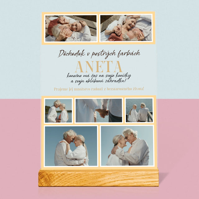 Fotokoláž: Dúhový Dôchodok - Tlač Na Akrylové Sklo (Vertikálne)