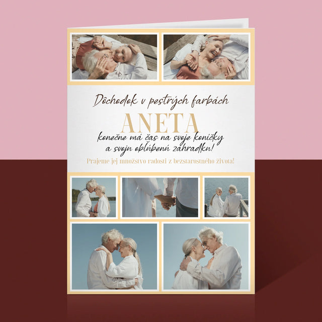 Fotokoláž: Dúhový Dôchodok - Kartička S Prianiami