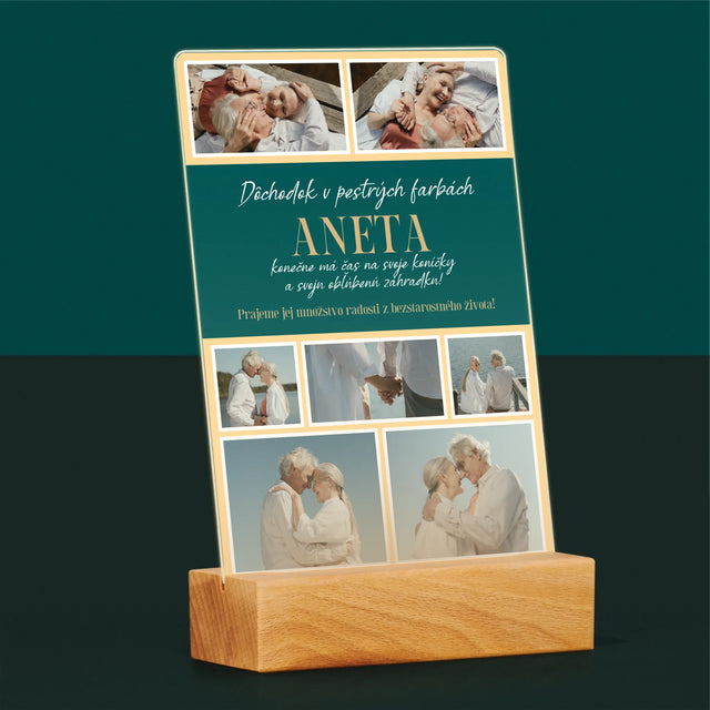 Fotokoláž: Dúhový Dôchodok - Tlač Na Akrylové Sklo (Vertikálne)