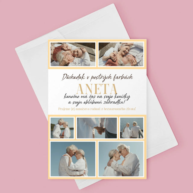 Fotokoláž: Dúhový Dôchodok - Kartička S Prianiami