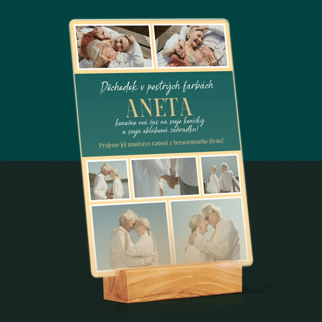 Fotokoláž: Dúhový Dôchodok - Tlač Na Akrylové Sklo (Vertikálne)